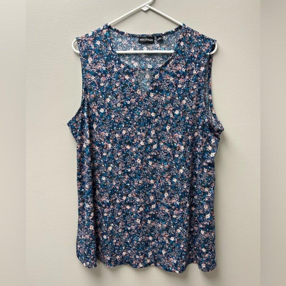 Nina Leonard Women’s Floral Patterned Tank Top Blouse